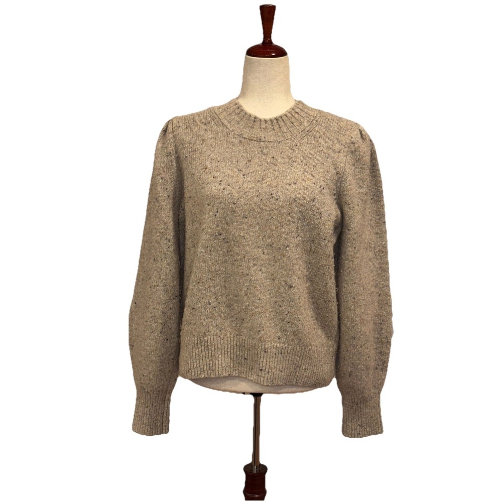 Faherty Sweater Boone Oatcake Merino Wool Alpaca Tan Speckled Knit Women's 2XL‎